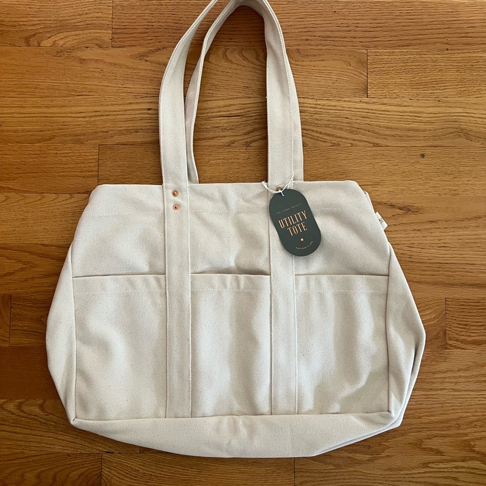 The Floral Society CUT01NA Canvas Utility Tote. Natural. NWT.